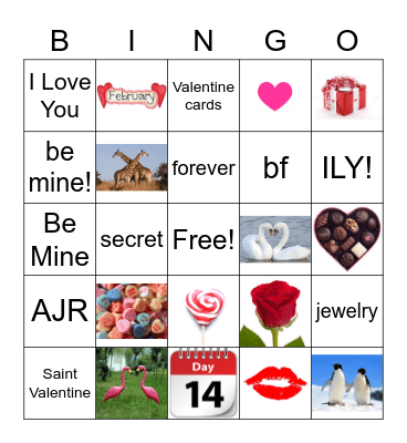 Link Crew Valentine Bingo Card