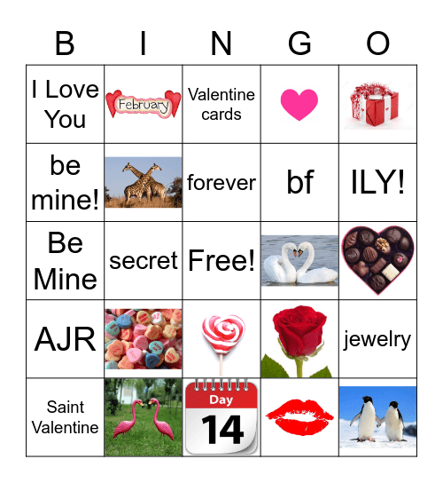 Link Crew Valentine Bingo Card