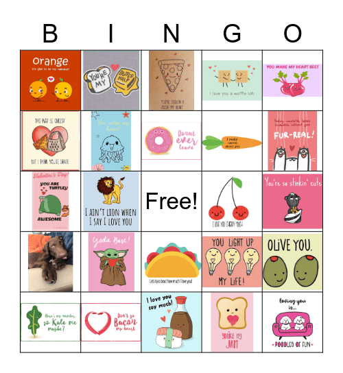 Valentine's Day Pun Bingo! Bingo Card