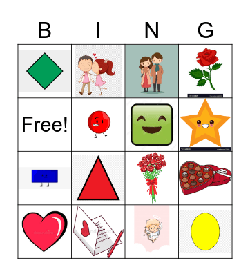 valentine's day/shapes Bingo Card