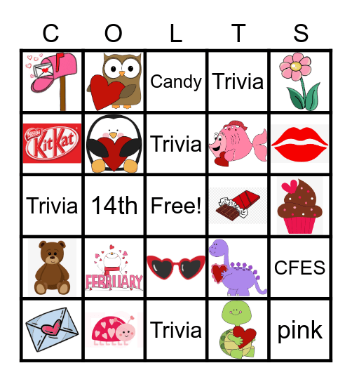 Valentine's Day Bingo Card