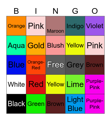 Color BINGO Card