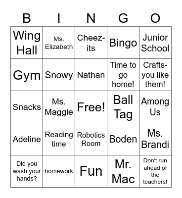 ASE Bingo Card