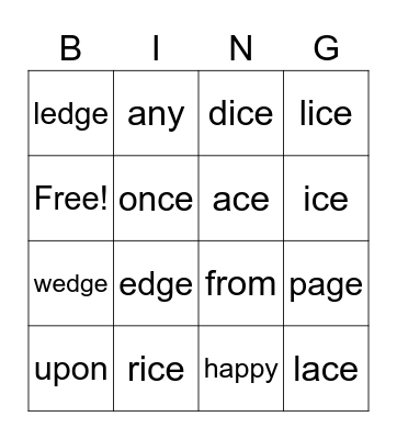 First Grade Words Bingo Card