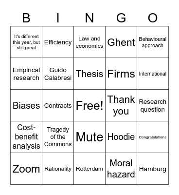 EMLE Graduation 2021 Bingo Card