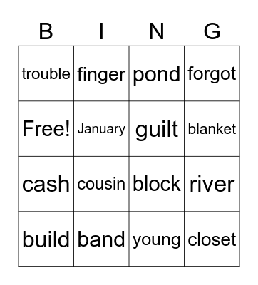 Short Vowel Sounds Bingo Card