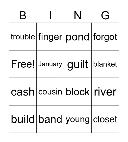 Short Vowel Sounds Bingo Card