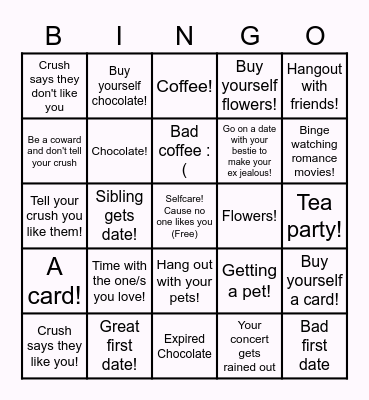 What Are You Getting On Valentines?! Bingo Card