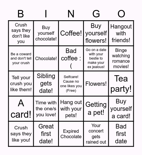 What Are You Getting On Valentines?! Bingo Card