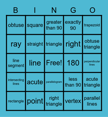 Vocabulary Bingo Card