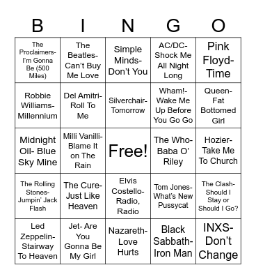 Total-Quiz.com Presents: Radio Bingo Foreign Msuic Bingo Card
