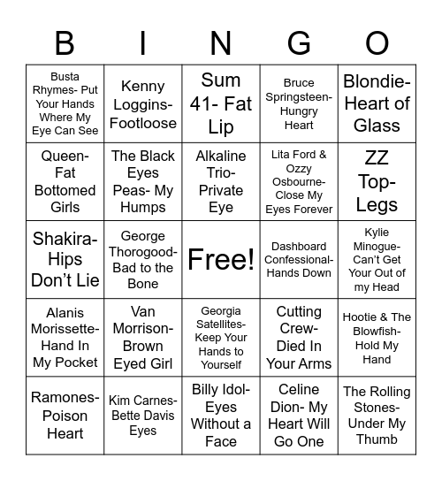 Total-Quiz.com Presents: Radio Bingo Human Body Bingo Card