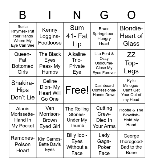 Total-Quiz.com Presents: Radio Bingo Human Body Bingo Card
