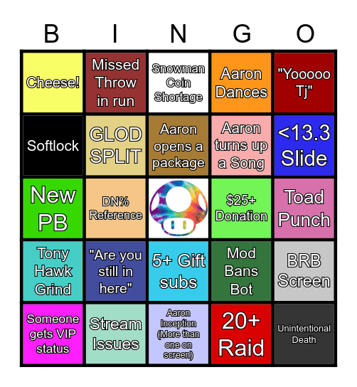 Aaron Truitt Bingo Card