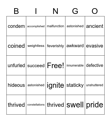 Module 2 Vocabulary Review!!!! Bingo Card