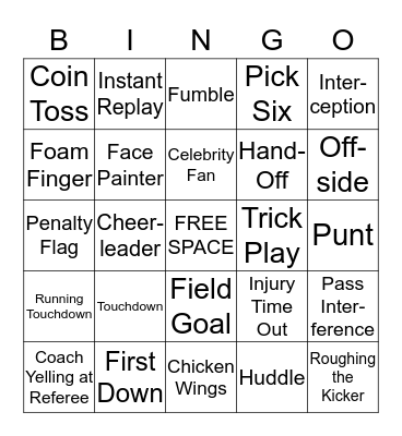 SUPER FOOTBALL Bingo Card
