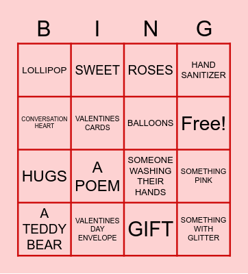 Valentine's Day 2021 Bingo Card