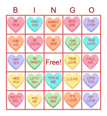 Valentine's Bingo Card