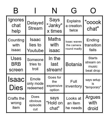 Gaming on Caffeine bingo Card