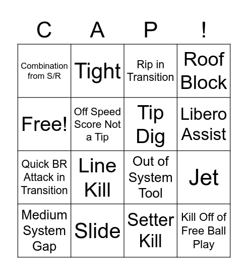 VolleyBingo Card