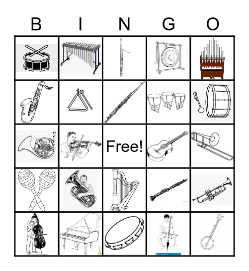 Musical Instruments Bingo Card