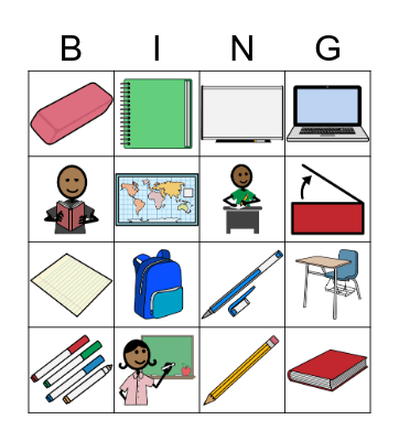 Classroom Vocabulary Bingo Card