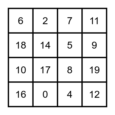 Number Bingo Card