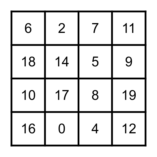 Number Bingo Card