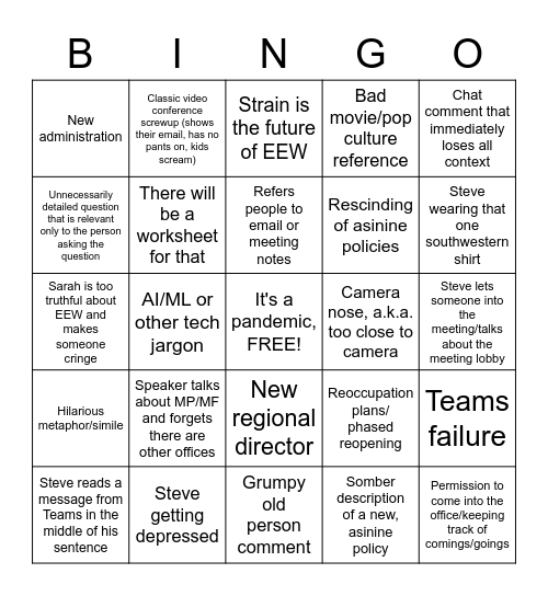 All Hands Feb 12 Bingo Card