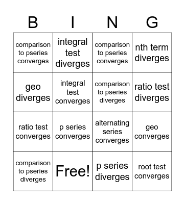 Series Bingo Card