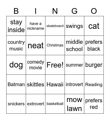 Bingo Card