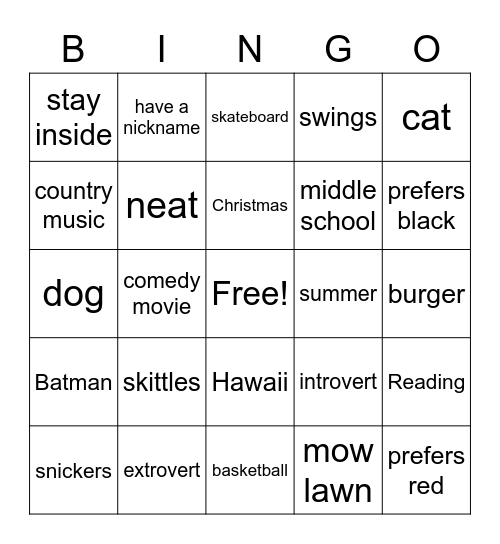 Bingo Card