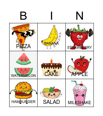 FI food bingo Card