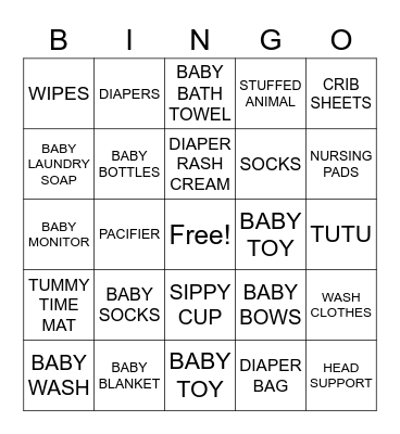 Kehlani's Baby Bingo Card
