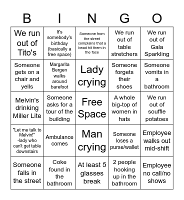 Friday before Mardi Gras Bingo! Bingo Card