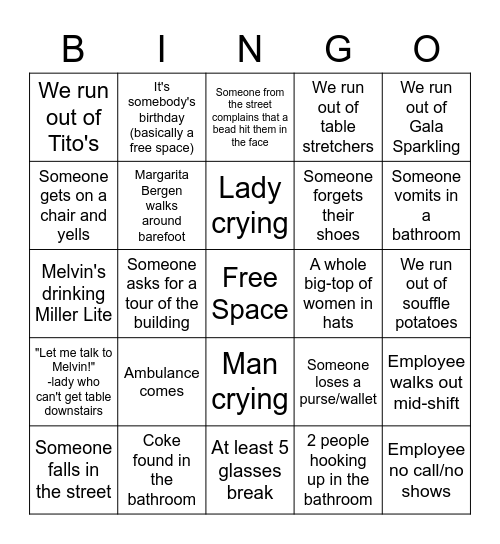 Friday before Mardi Gras Bingo! Bingo Card