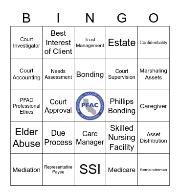 Northern Region St. Patrick's Day Bingo Card