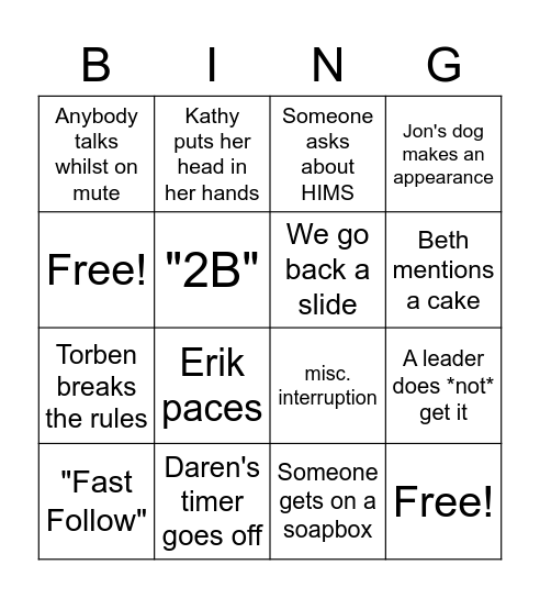 PI READOUT Bingo Card