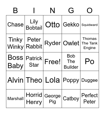 TV shows Bingo Card
