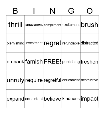 Wilson Reading Bingo 4th Grade Bingo Card