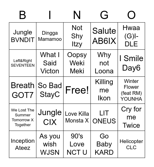 @purpleetaee12 Bingo Card