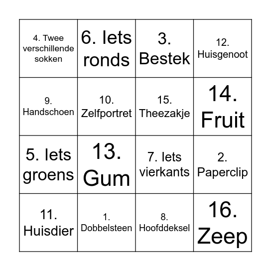 Quarantaine Klassenbingo 7A Bingo Card