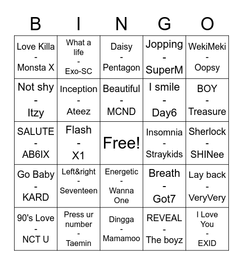 @cutie_jaeminna Bingo Card