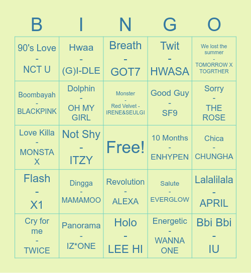@fngrlngm Bingo Card