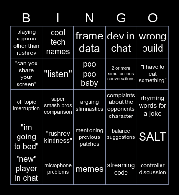 General VC Bingo Card
