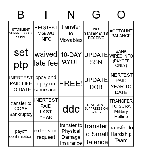 Lets  Do This   Bingo Card