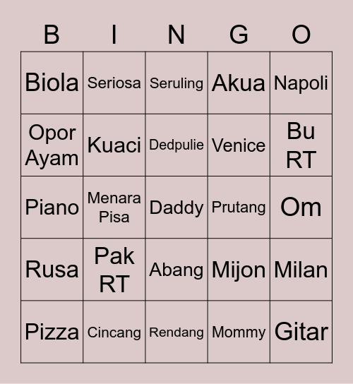 @SCYOPR99 Bingo Card