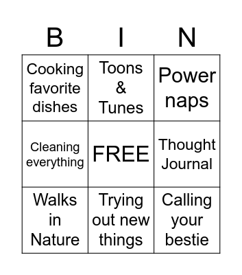 OPTIONS Bingo Card