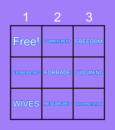 Sabr House 3 BINGO Game Bingo Card