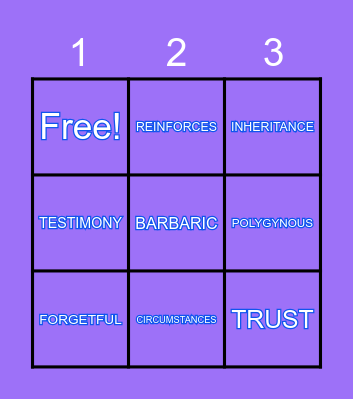 Sabr House 4 BINGO Game Bingo Card